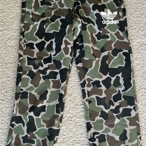 Adidas Kids Green Camouflage Joggers